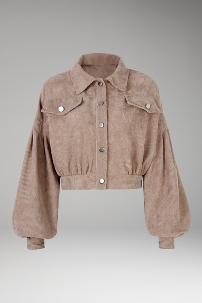 Women's Zipper Jacket Ribbed Trim - Vonnera