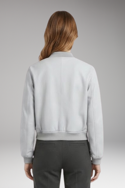 Women's Bomber Jacket Button Front Cotton Black