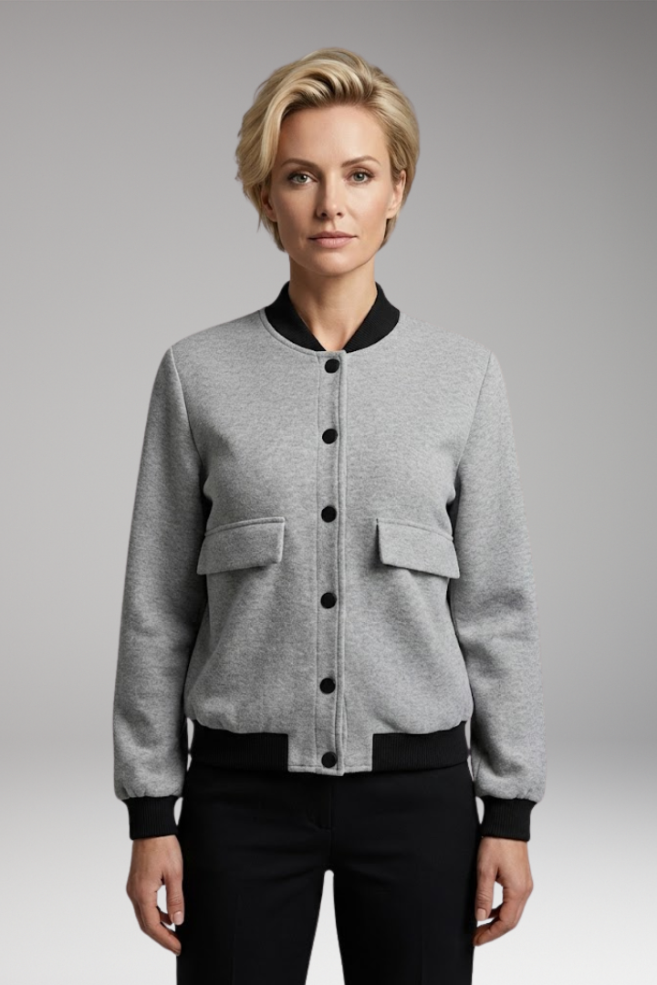 Women's Long Sleeve Color Block Bomber Jacket