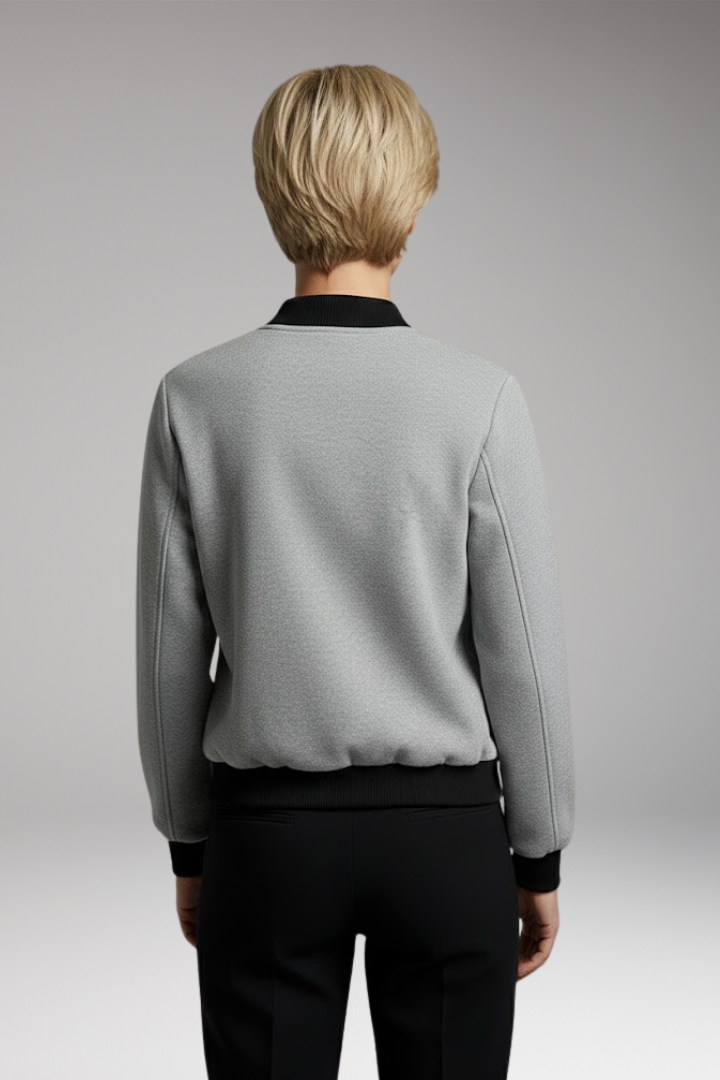 Women's Long Sleeve Color Block Bomber Jacket