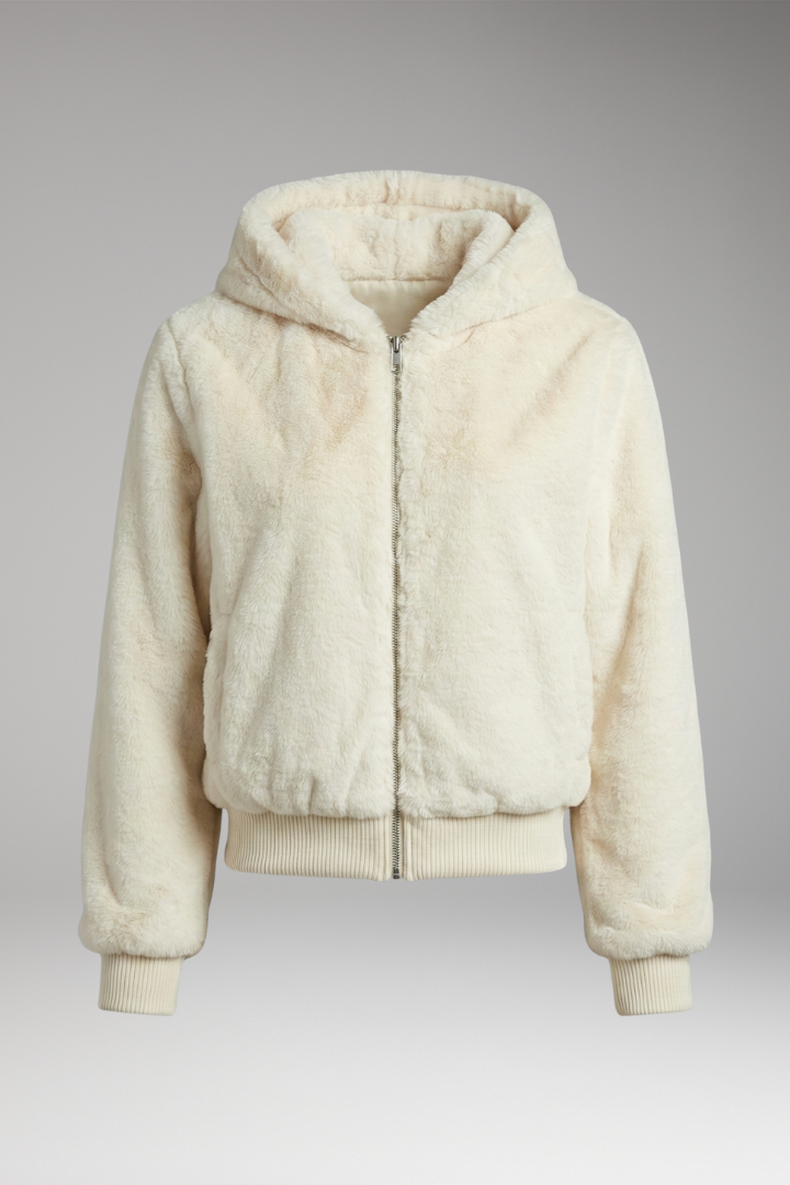 Women's Faux Fur Bomber Jacket Zipper Closure - Vonnera