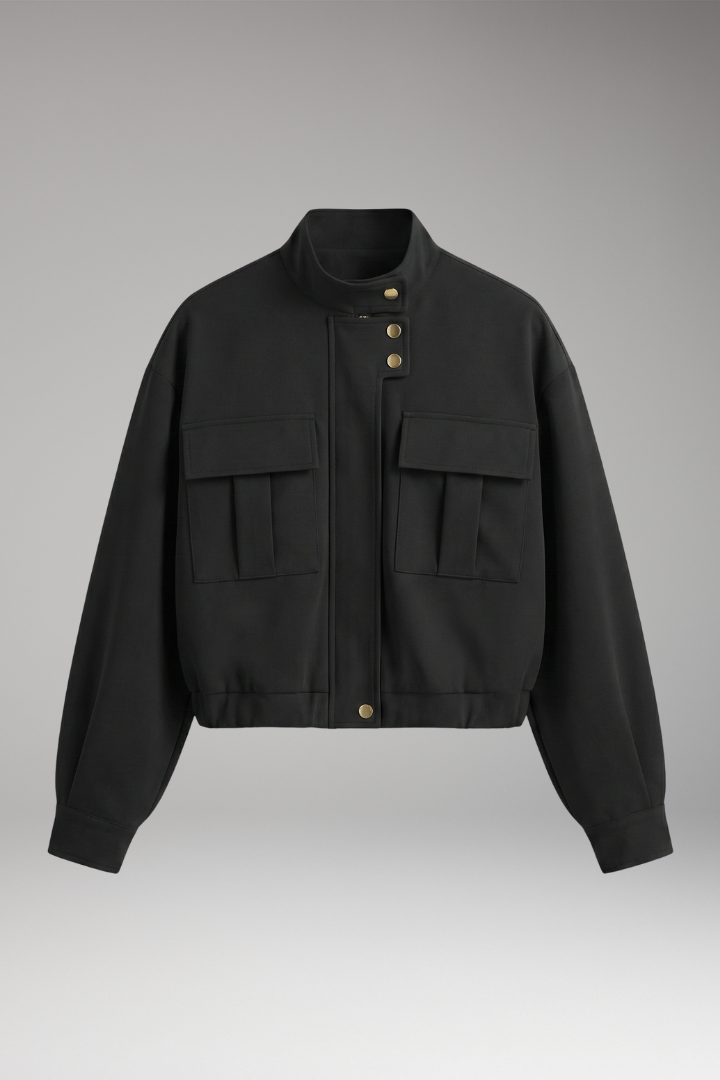 Women's Bomber Jacket Front Zip Pocket - Vonnera