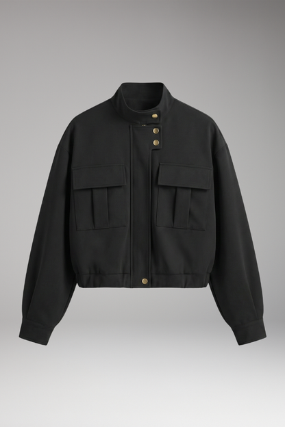 Women's Bomber Jacket Front Zip Pocket - Vonnera