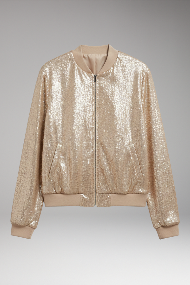 Women's Bomber Jacket Front Zip Side Pockets - Vonnera
