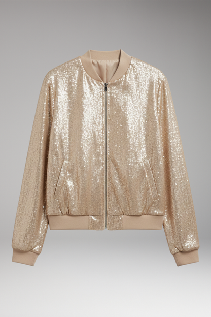 Women's Bomber Jacket Front Zip Side Pockets - Vonnera