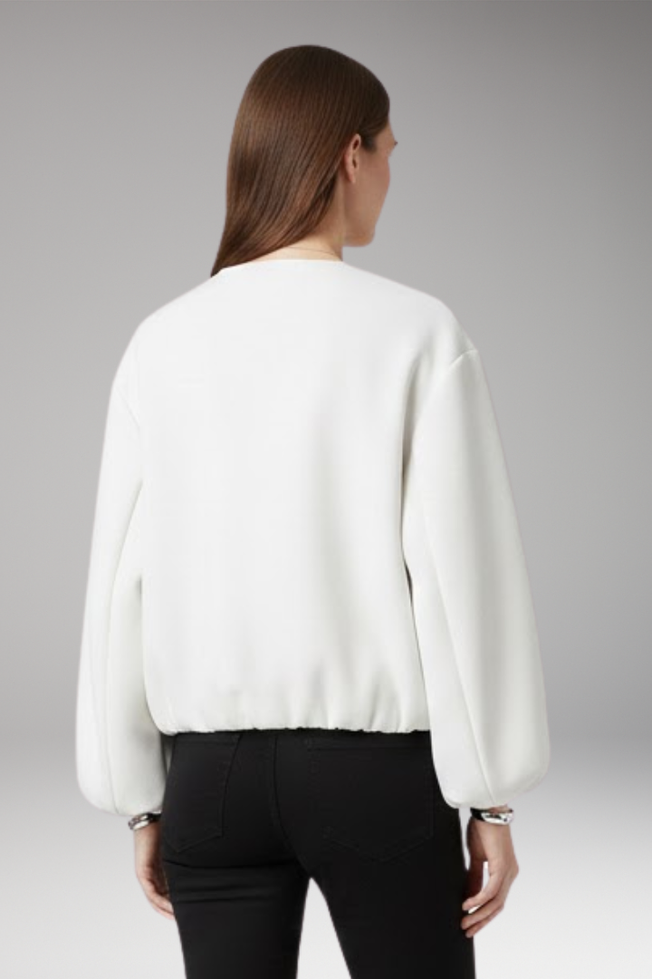 Women's Bomber Jacket Zipper Front Ribbed Cuffs
