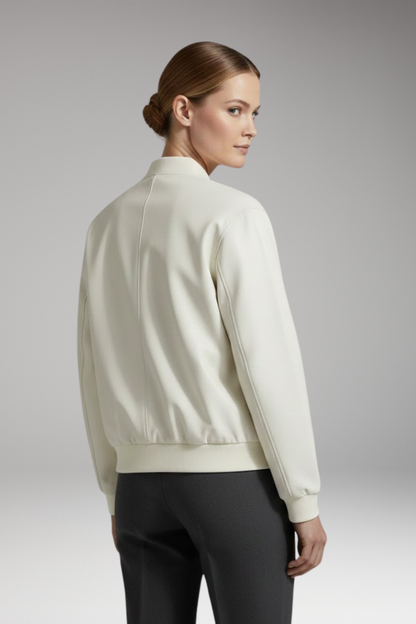 Women's Bomber Jacket Full Zip Elastic Cuffs