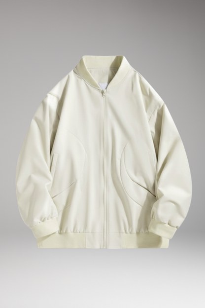 Women's Bomber Jacket Full Zip Elastic Cuffs - Vonnera