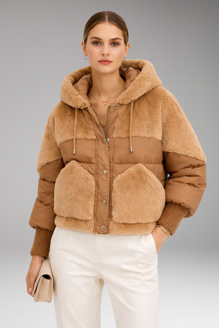 Women's Bomber Jacket Hooded Zipper Closure