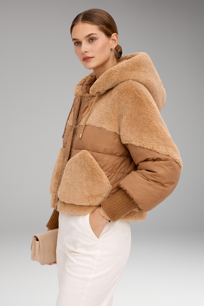 Women's Bomber Jacket Hooded Zipper Closure