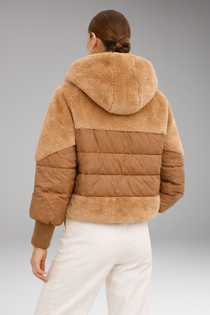 Women's Bomber Jacket Hooded Zipper Closure