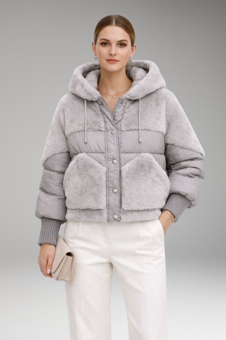 Women's Bomber Jacket Hooded Zipper Closure