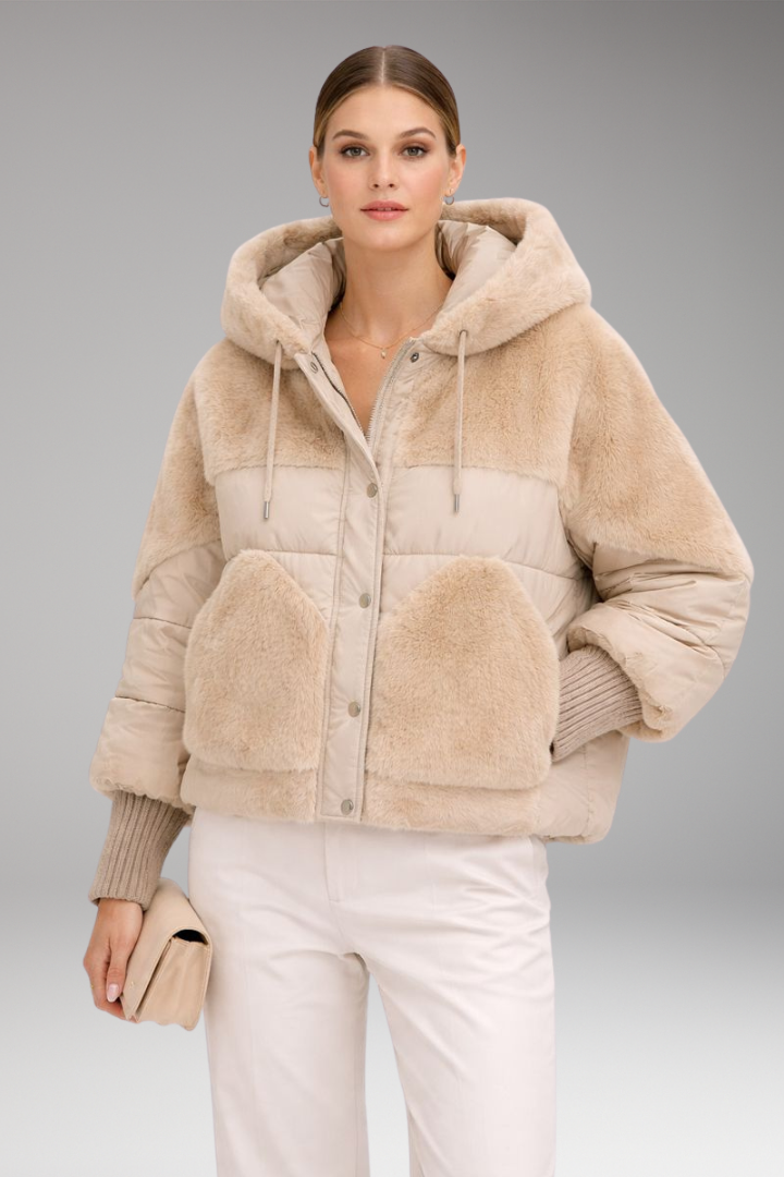 Women's Bomber Jacket Hooded Zipper Closure