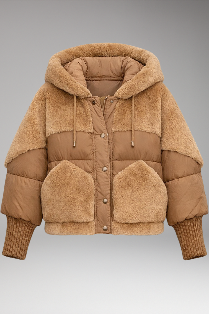 Women's Bomber Jacket Hooded Zipper Closure - Vonnera