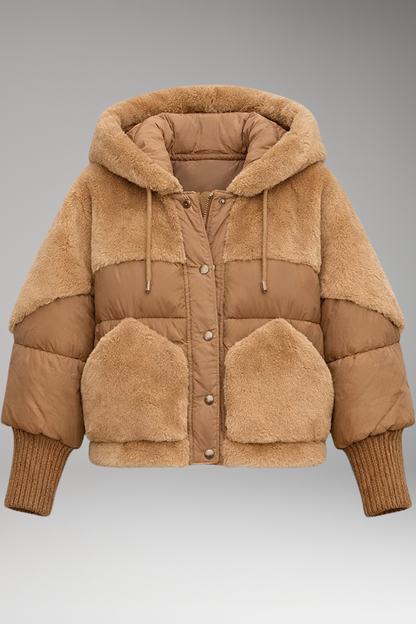 Women's Bomber Jacket Hooded Zipper Closure - Vonnera