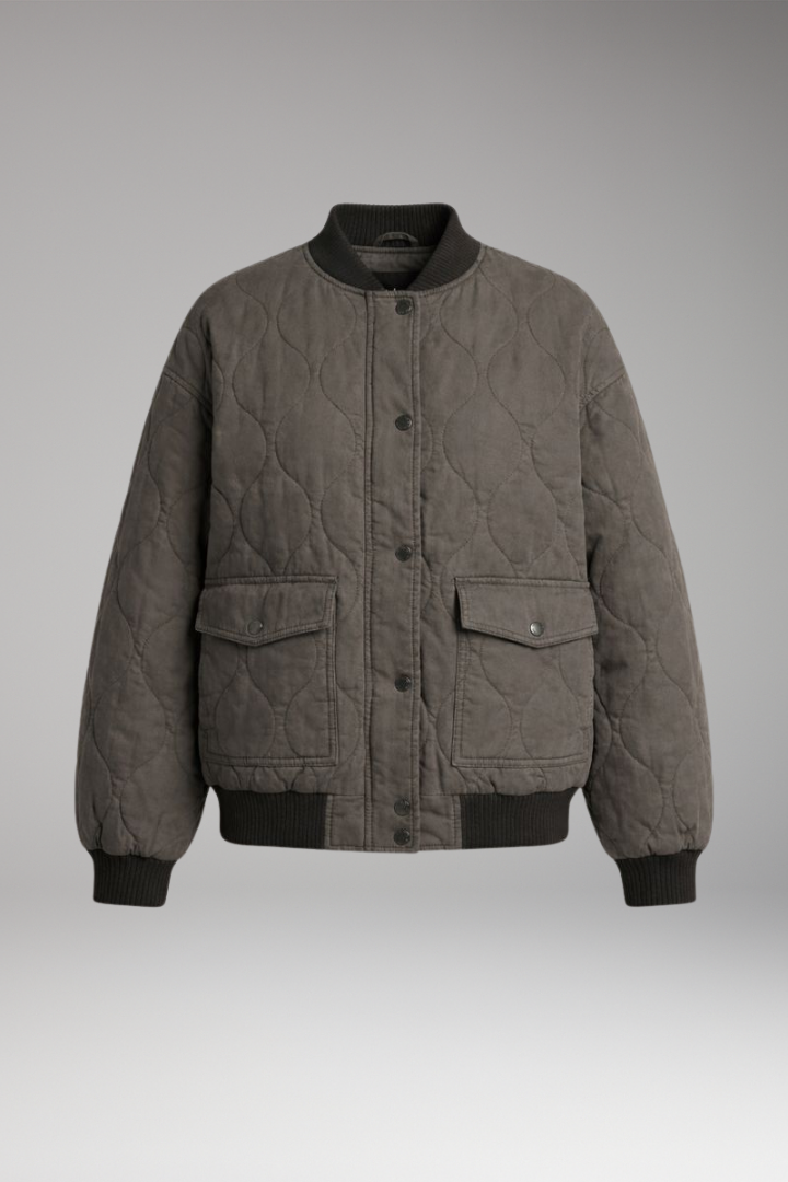 Women's Oversized Bomber Jacket Woven - Vonnera