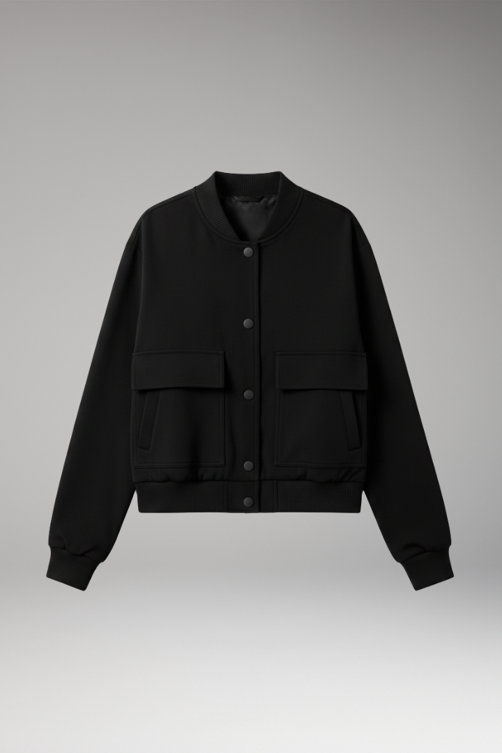 Women's Bomber Jacket Blend With Pockets - Vonnera