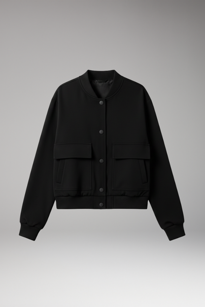 Women's Bomber Jacket Blend With Pockets - Vonnera