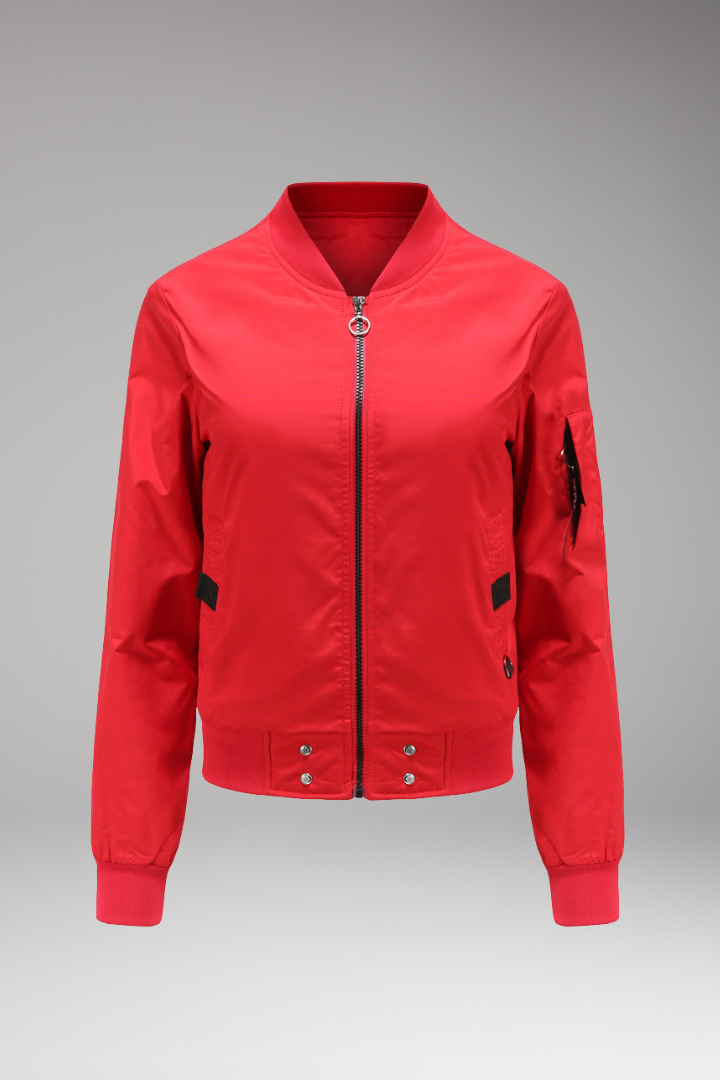 Women's Bomber Jacket With Side Pockets - Vonnera