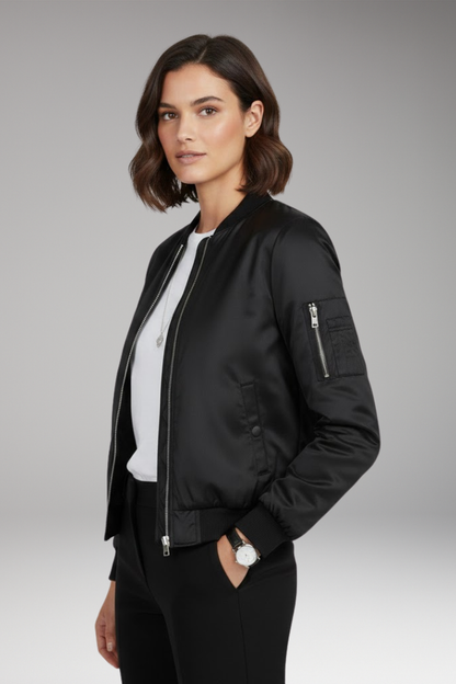 Women's Bomber Jacket Zip Front