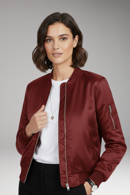 Women's Bomber Jacket Zip Front