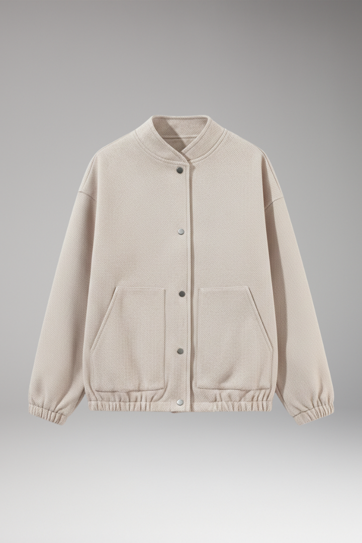 Women's Bomber Jacket Snap Closure - Vonnera