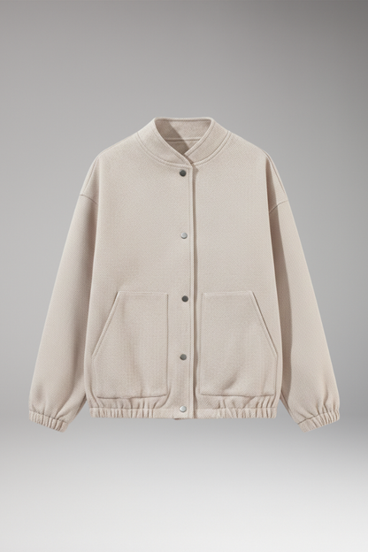 Women's Bomber Jacket Snap Closure - Vonnera