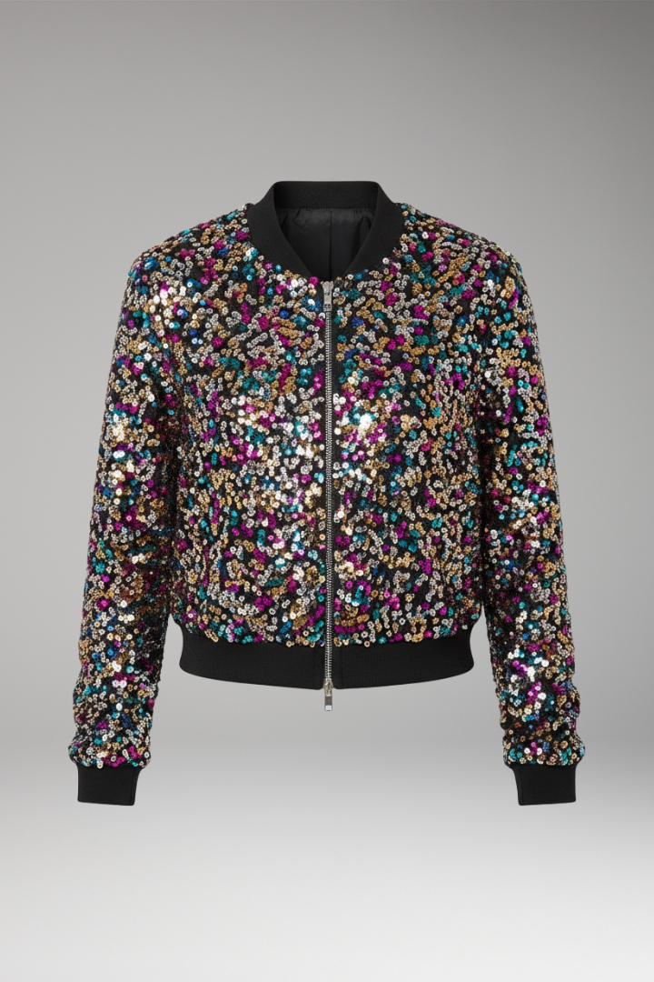 Women's Bomber Jacket Polka Dot V-Neck - Vonnera