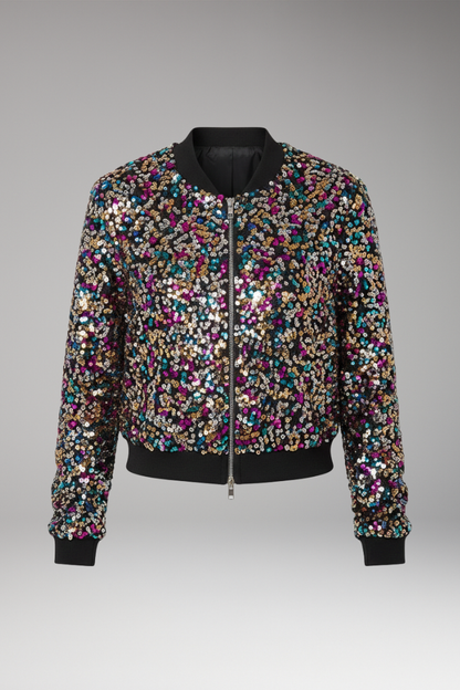 Women's Bomber Jacket Polka Dot V-Neck - Vonnera