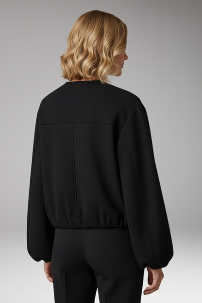Women's Bomber Jacket Zipper Elastic Fit