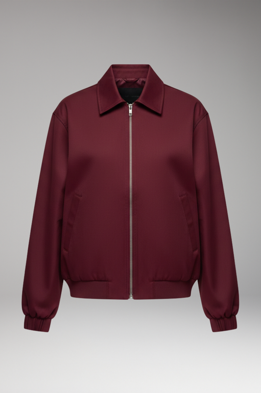 Women's Zipper Bomber Jacket with Side Pockets - Vonnera