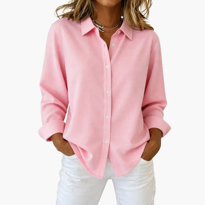 Women's Long Sleeve Blouse Cotton Loose Fit White
