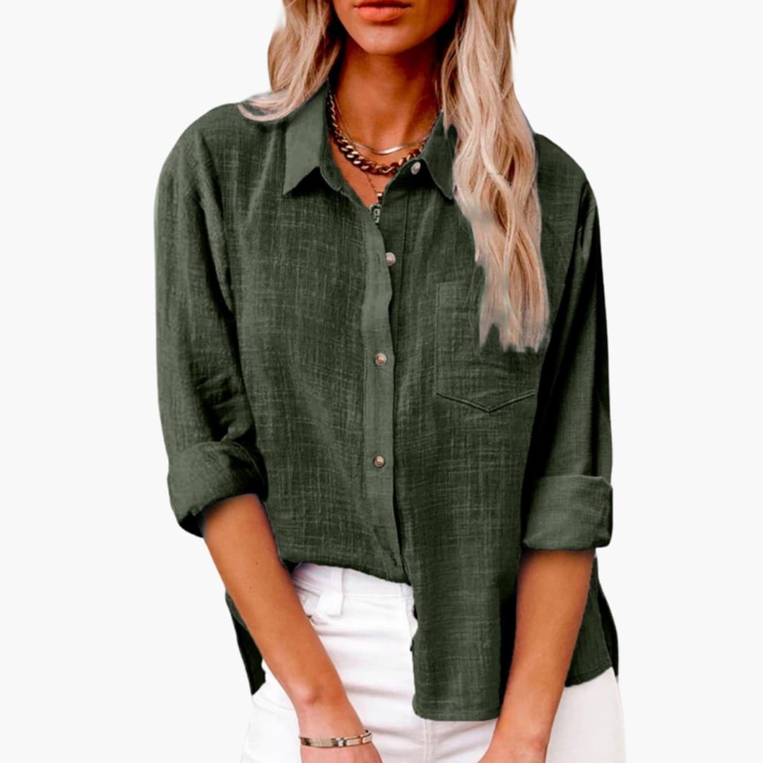 Women's Classic Woven Blouse Short Sleeve