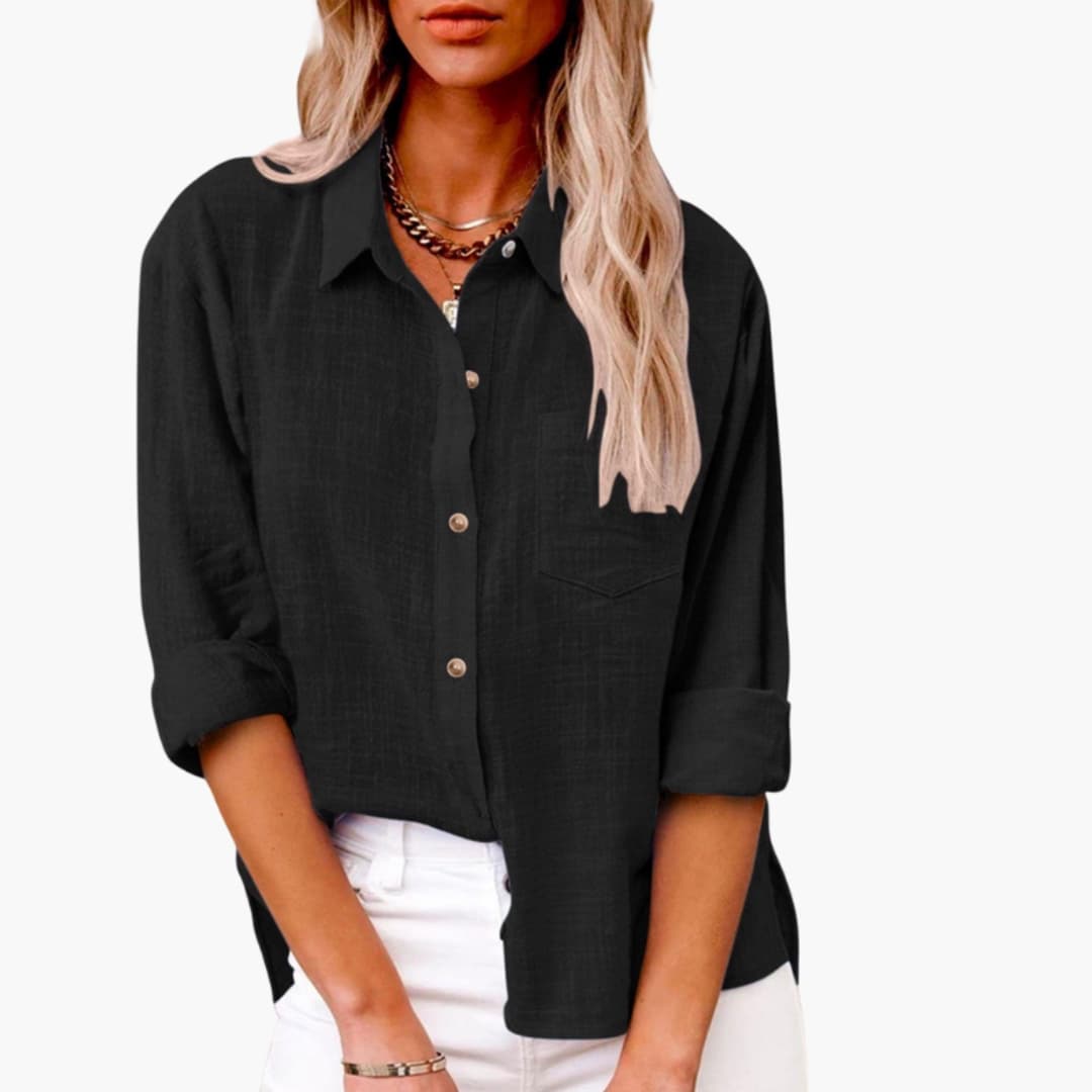 Women's Classic Woven Blouse Short Sleeve - Vonnera