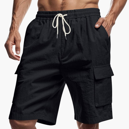 Men's Elastic Waist Cargo Shorts