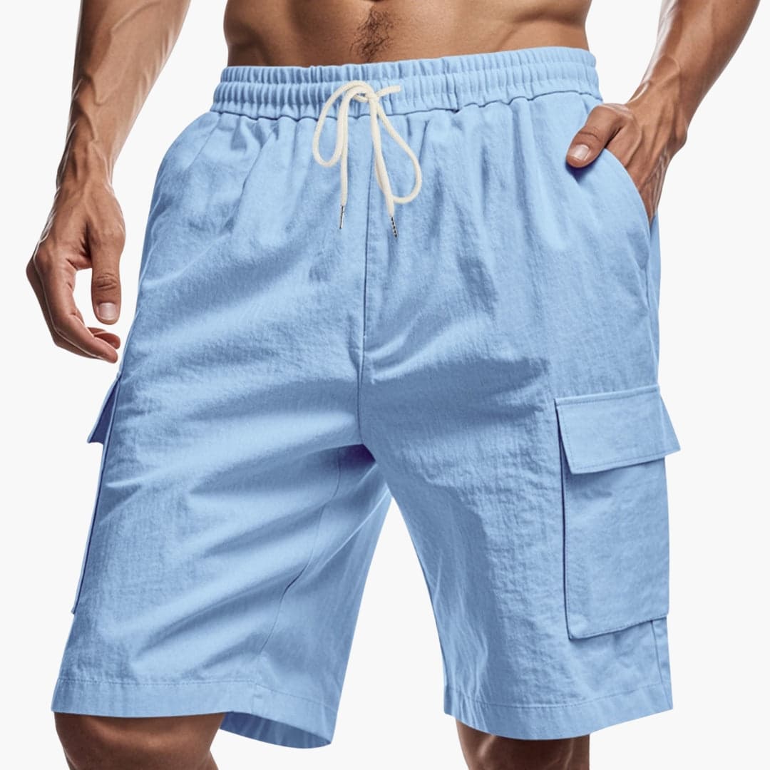 Men's Elastic Waist Cargo Shorts