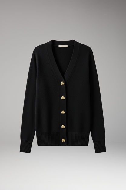 Women's Button Front Cardigan Ribbed Cuffs - Vonnera
