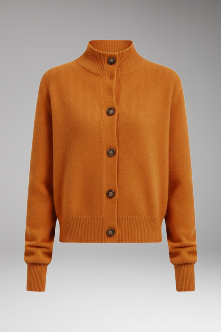 Women's Button Front High Neck Cardigan - Vonnera