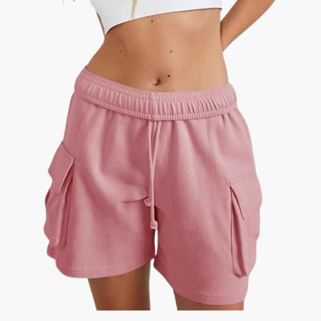 Women's Elastic Waist Cargo Shorts Utility Pockets - Vonnera