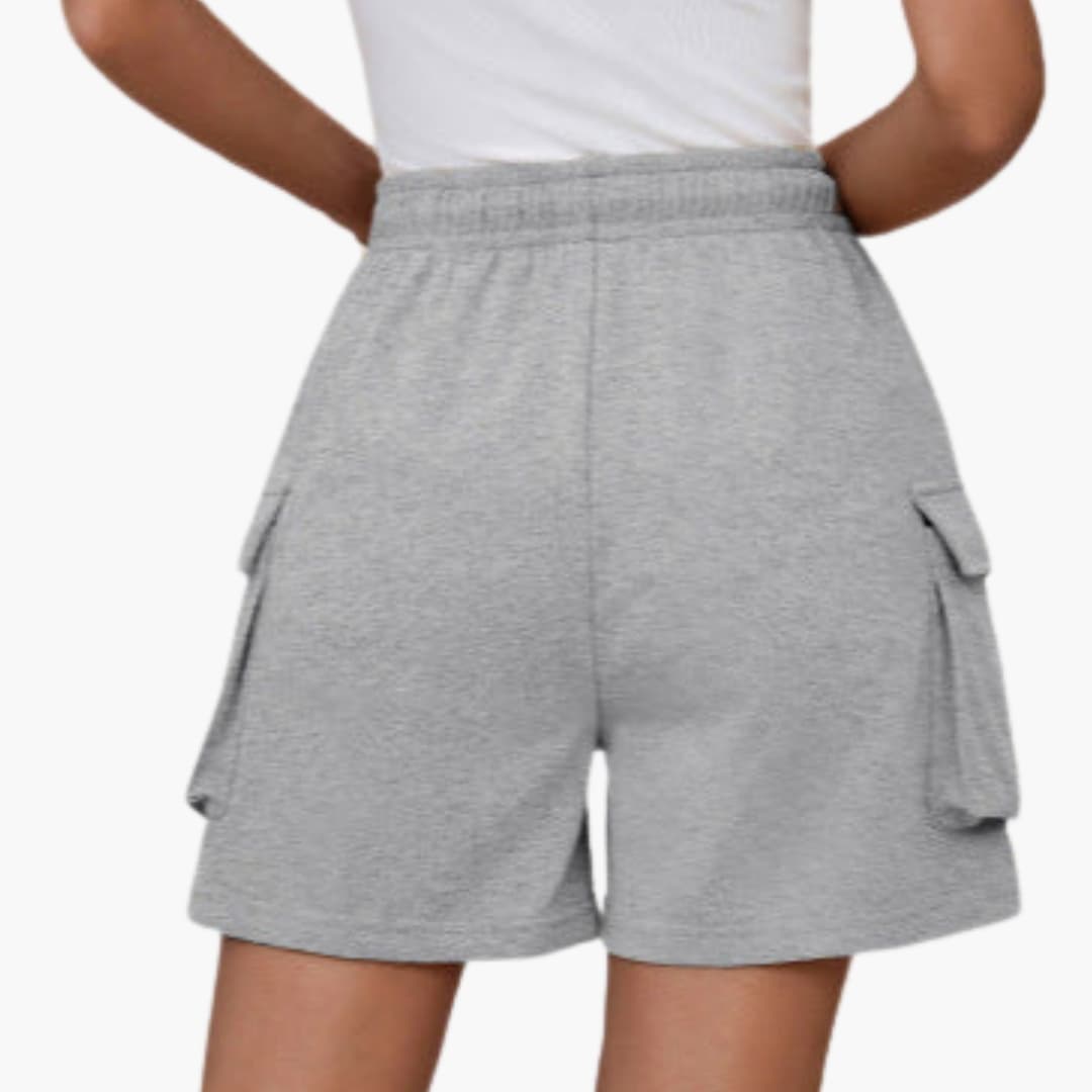 Women's Elastic Waist Cargo Shorts Utility Pockets