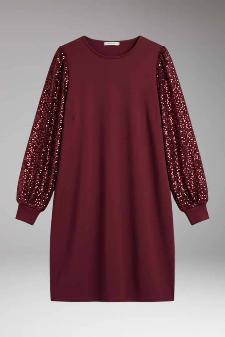 Women's Glitter Sleeve Casual Dress Relaxed Fit - Vonnera