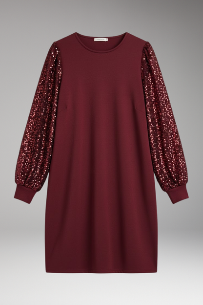 Women's Glitter Sleeve Casual Dress Relaxed Fit - Vonnera