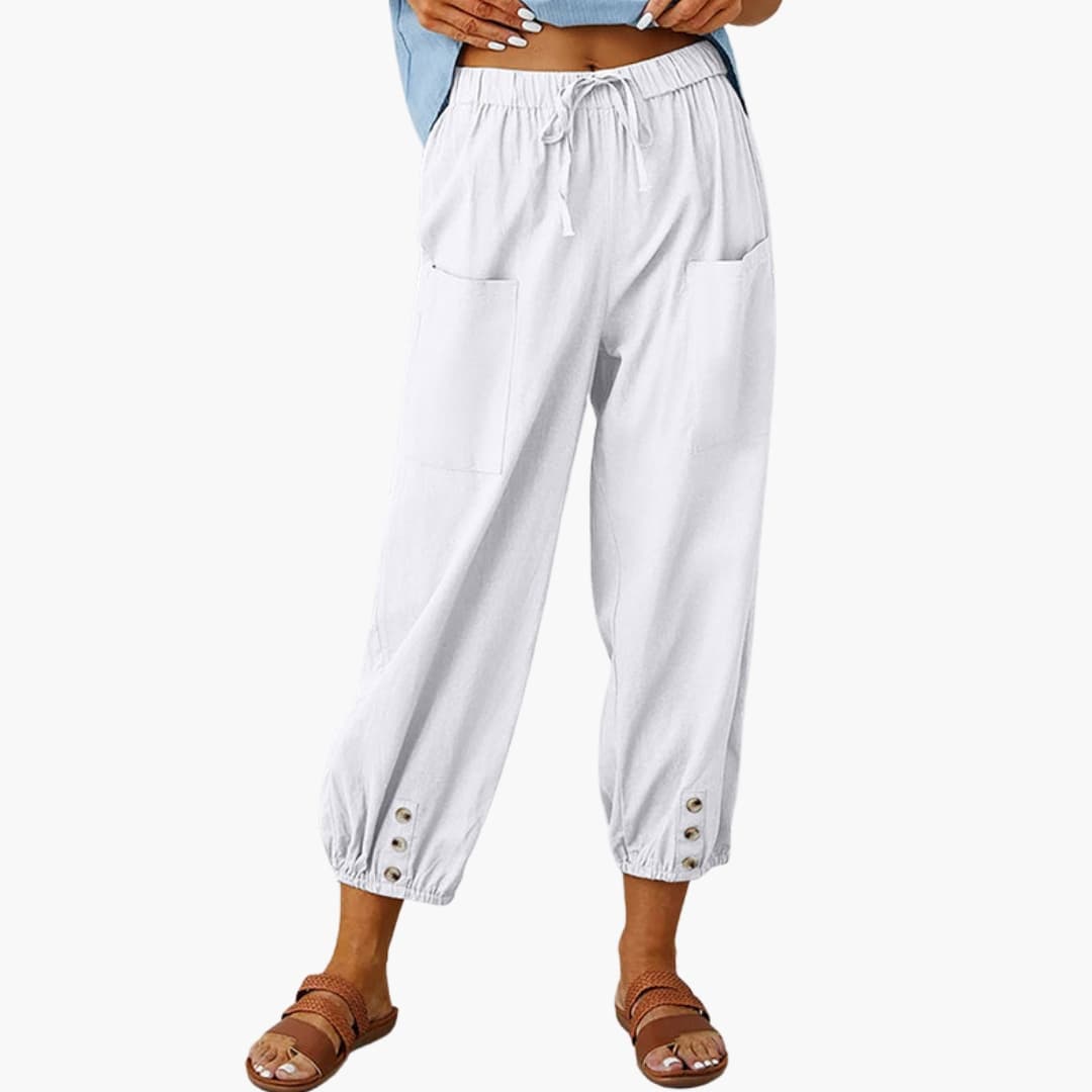 Women's Casual Drawstring Pants with Side Pockets