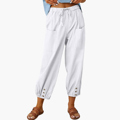 Women's Casual Drawstring Pants with Side Pockets
