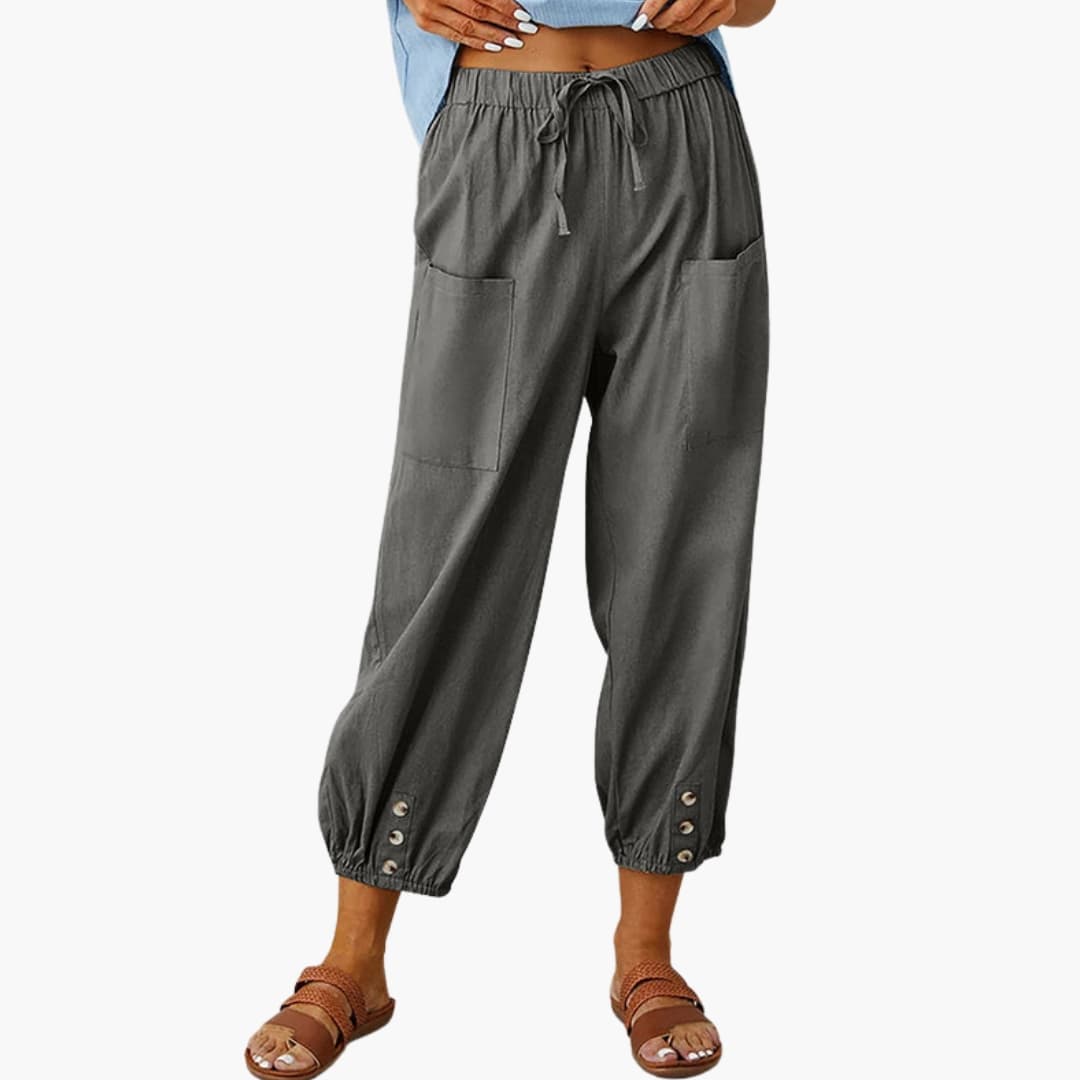 Women's Casual Drawstring Pants with Side Pockets