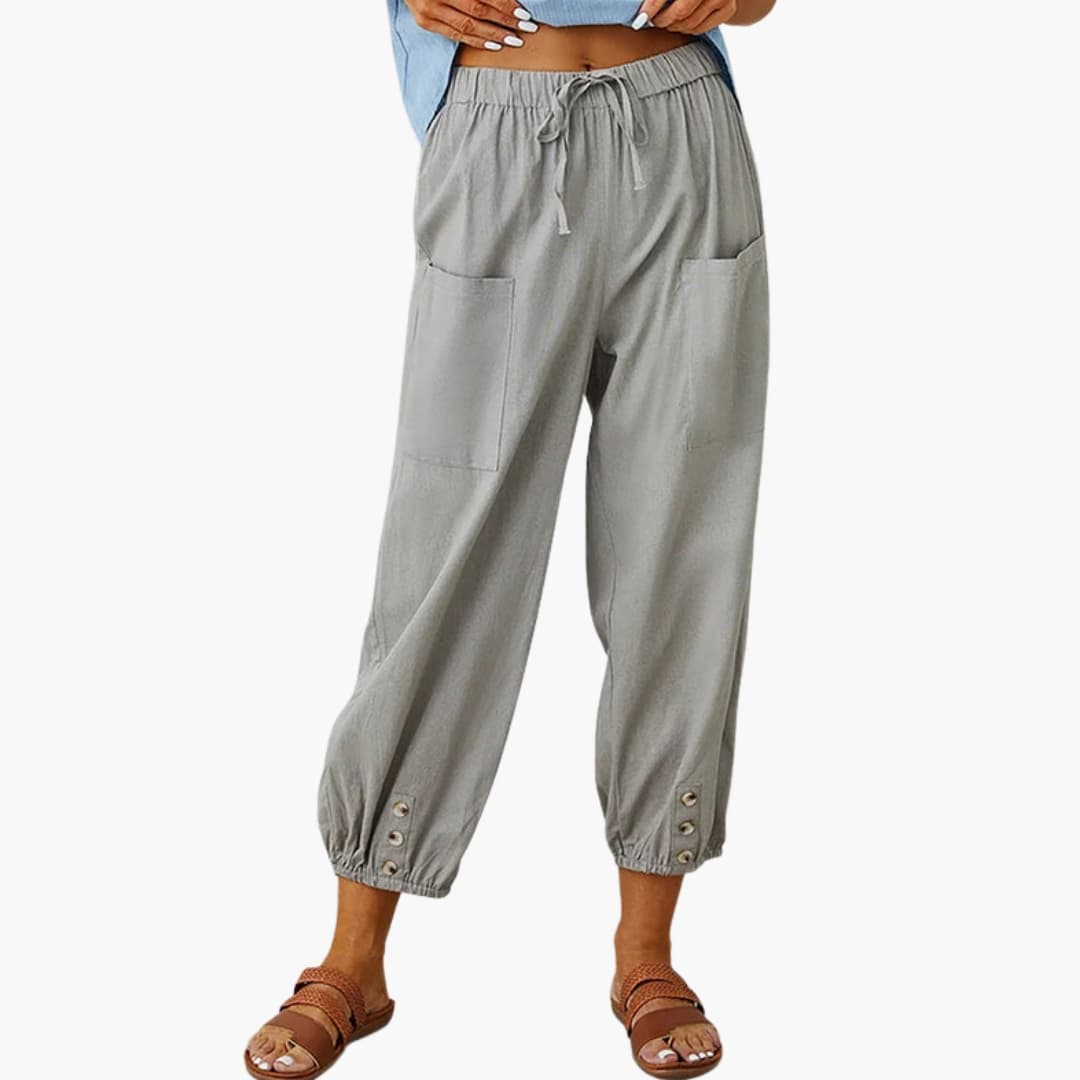 Women's Casual Drawstring Pants with Side Pockets