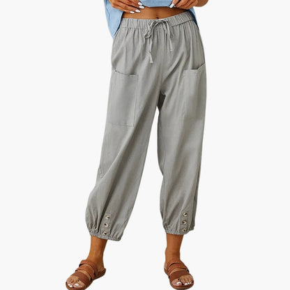 Women's Casual Drawstring Pants with Side Pockets
