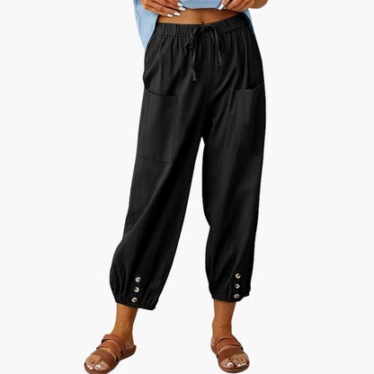 Women's Casual Drawstring Pants with Side Pockets