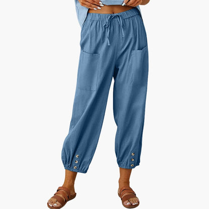 Women's Casual Drawstring Pants with Side Pockets