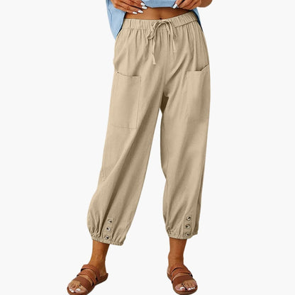 Women's Casual Drawstring Pants with Side Pockets